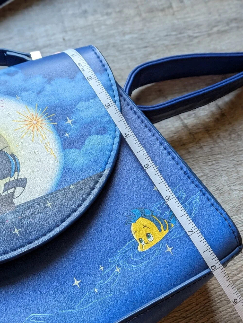 Loungefly The Little Mermaid Fireworks Glow In The Dark Satchel Crossbody Bag